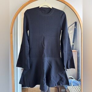 Apiece Apart Asra Mini Black Ribbed Knit Dress